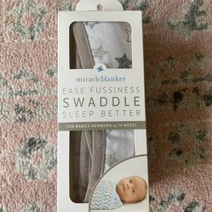Miracle Blanket Swaddle - White and Gray